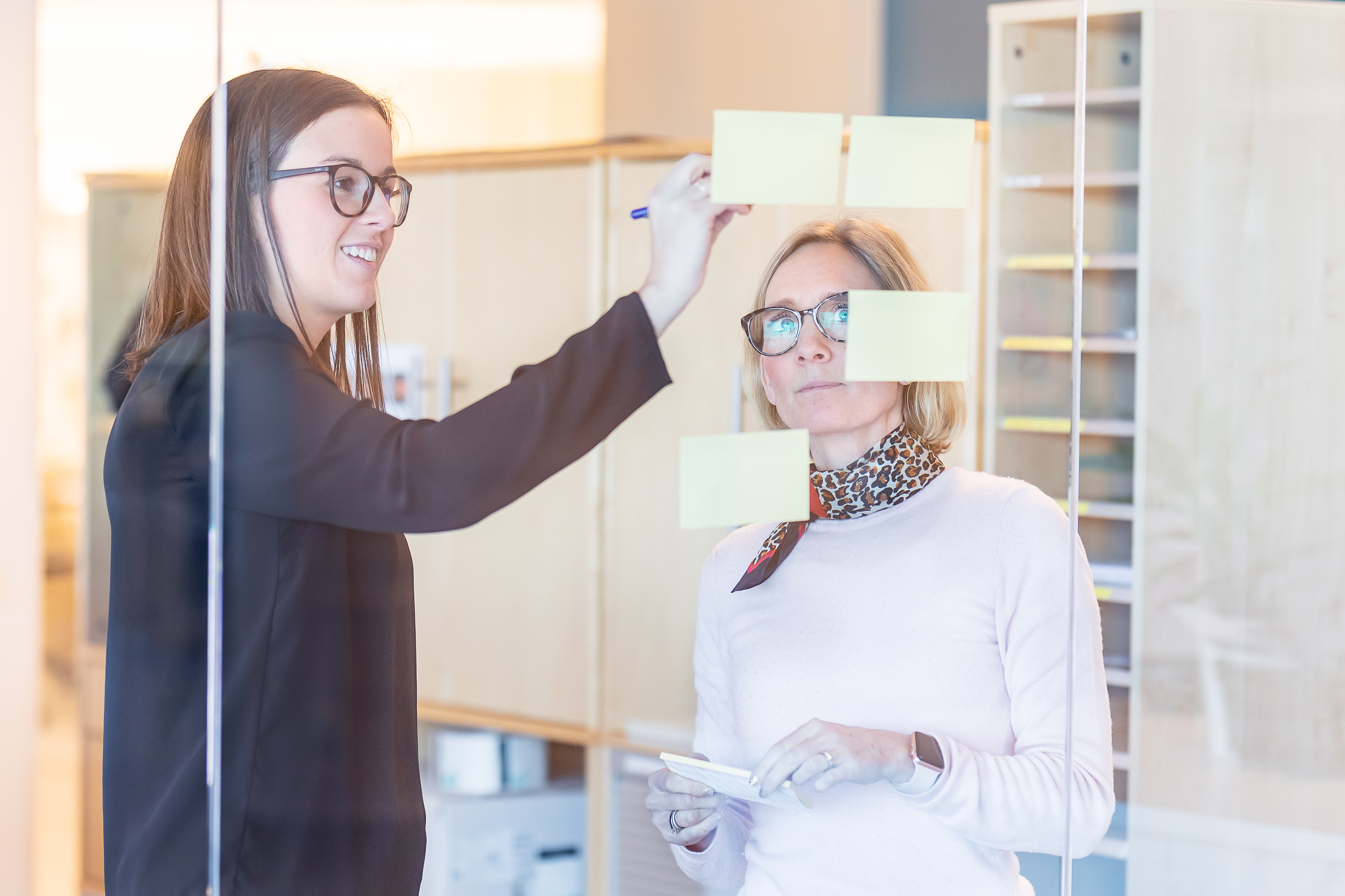Employees work at the office