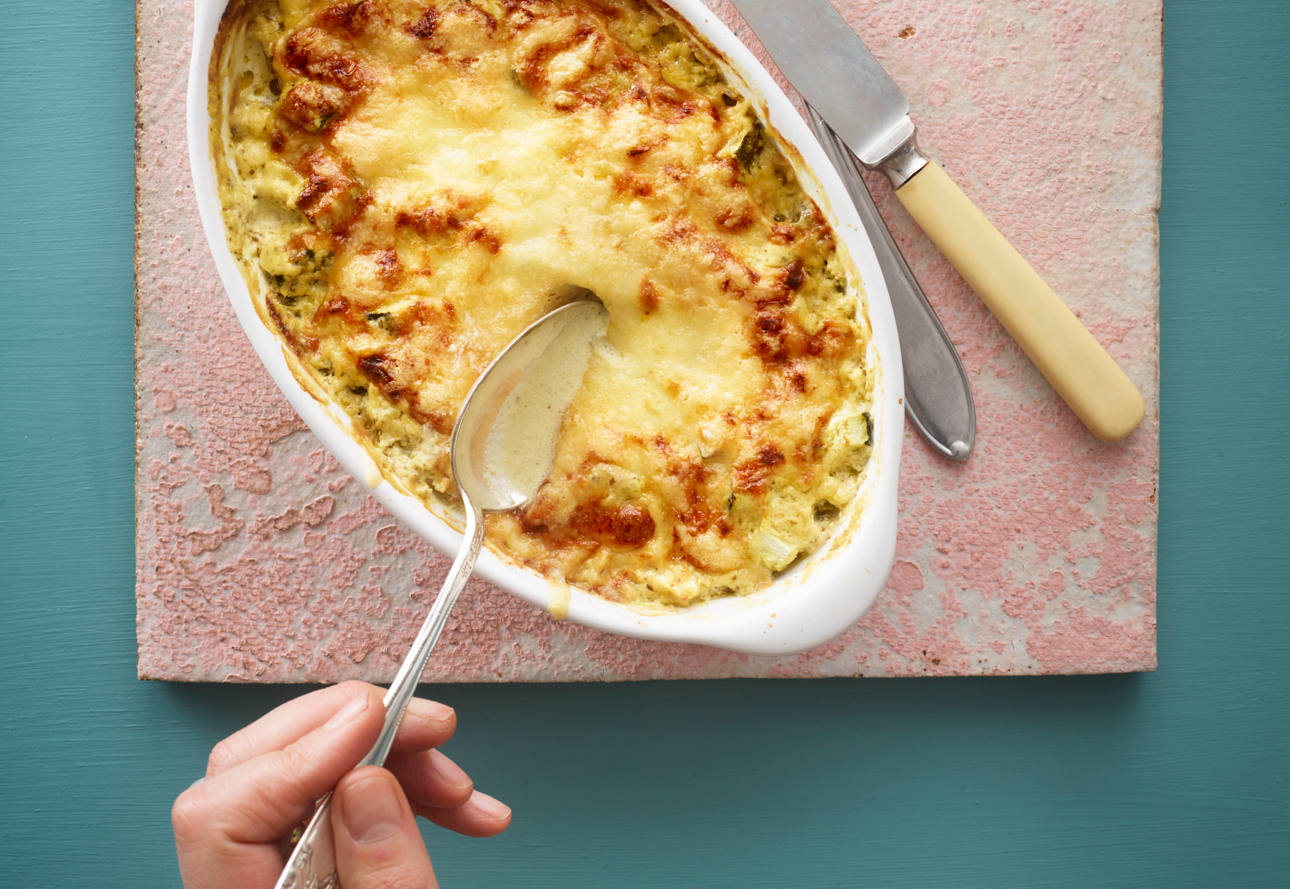 Torsk i form med ost og pesto